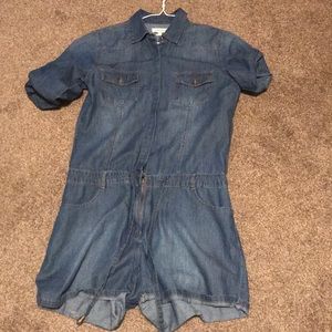 Jean romper shorts